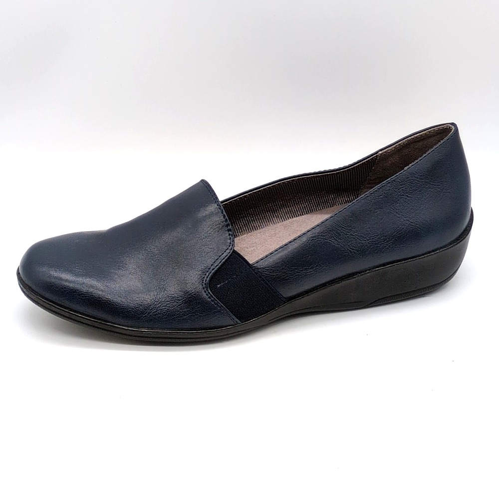 Life Stride Shoes Womens Isabelle Blue 9.5 Memory Foam Loafer Stretch Comfort